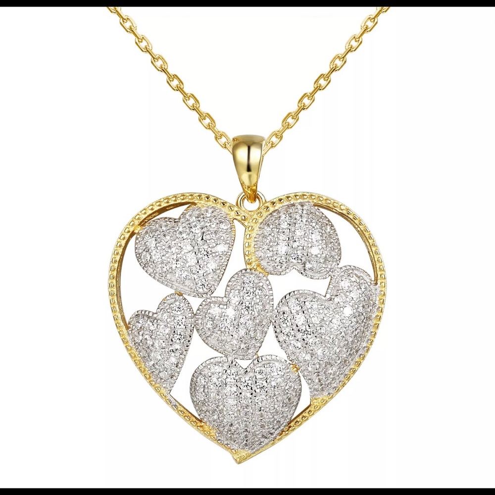 Valentines Cluster Heart Necklace